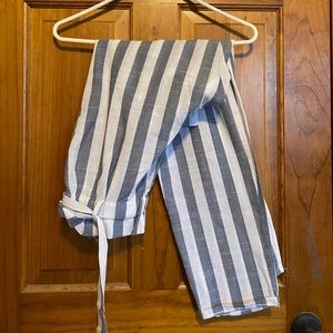 Stripped paper bag pants